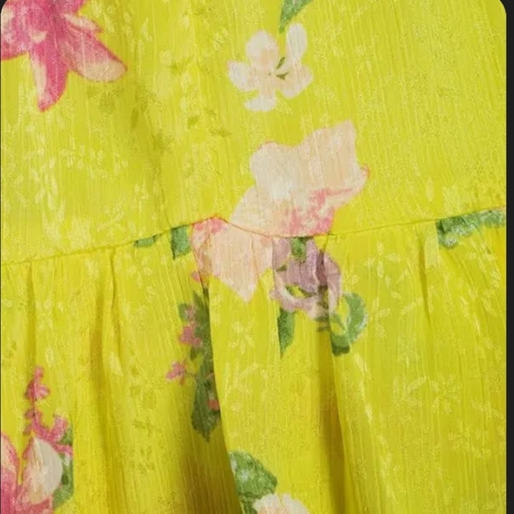 Taylor Yellow Floral Print V-Neck Maxi Dress - Picture 4 of 5